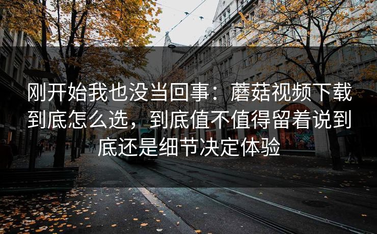 刚开始我也没当回事：蘑菇视频下载到底怎么选，到底值不值得留着说到底还是细节决定体验